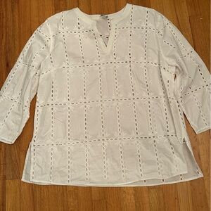 ADIVA Eyelet White SHIRT  SIZE 3X (z)